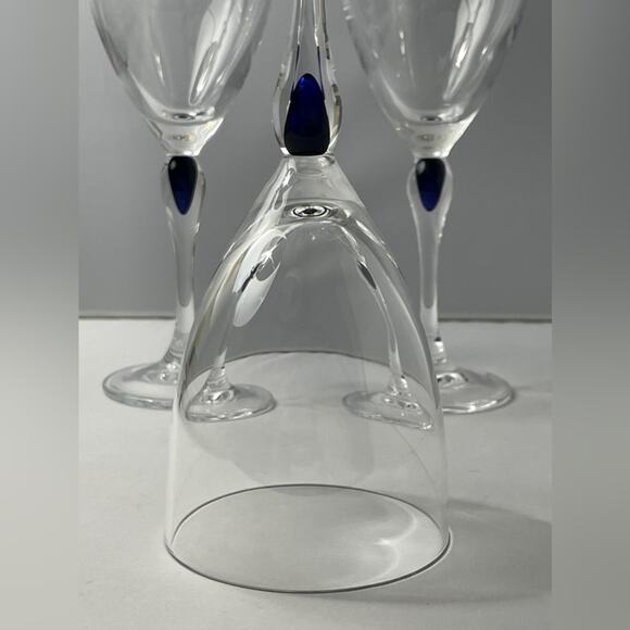 3 Cristal D'Arques Durand Venise Saphir Wine Drinking Glasses EUC‎ - Picture 5 of 6